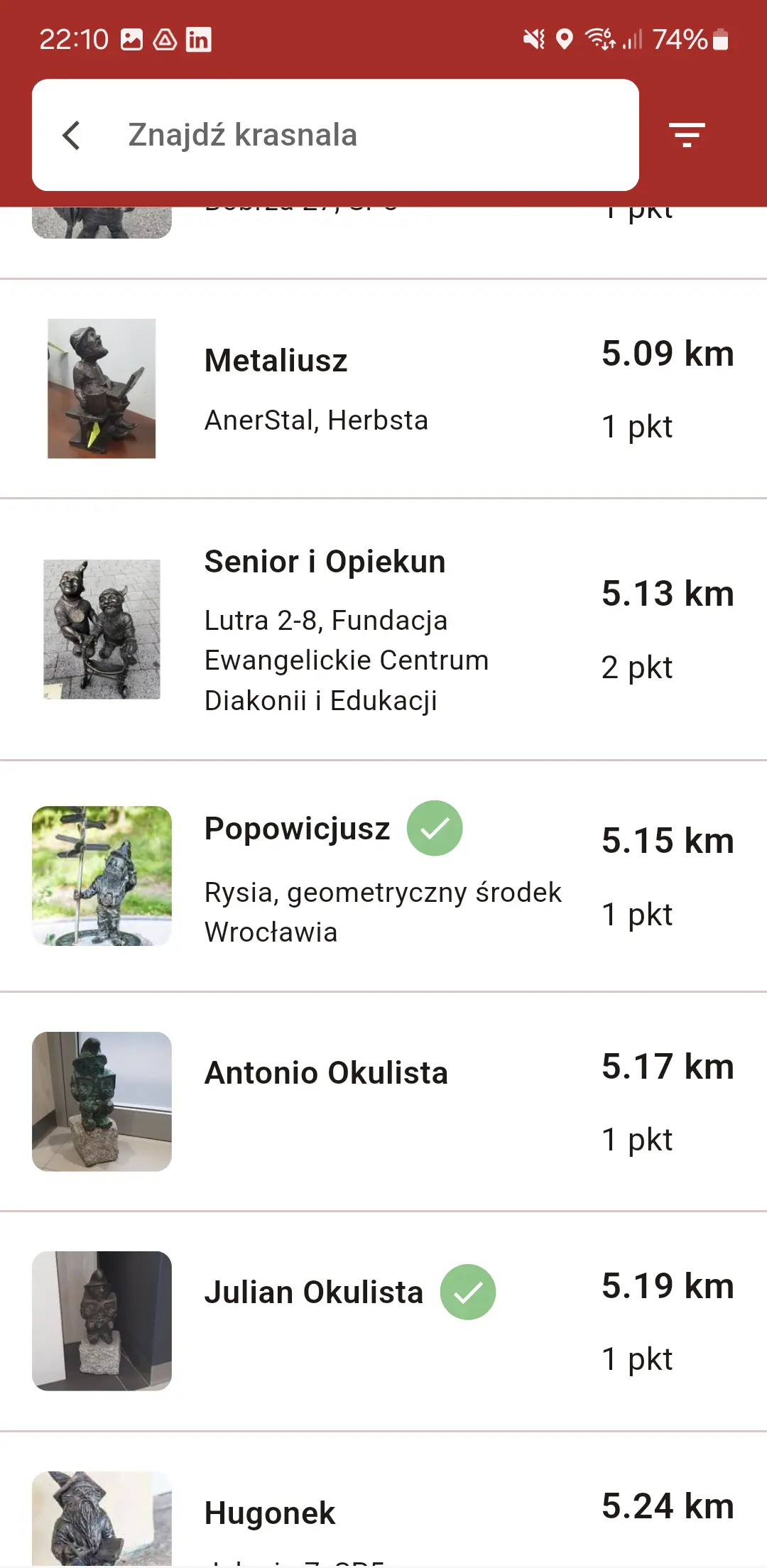 Widok ekranu aplikacji