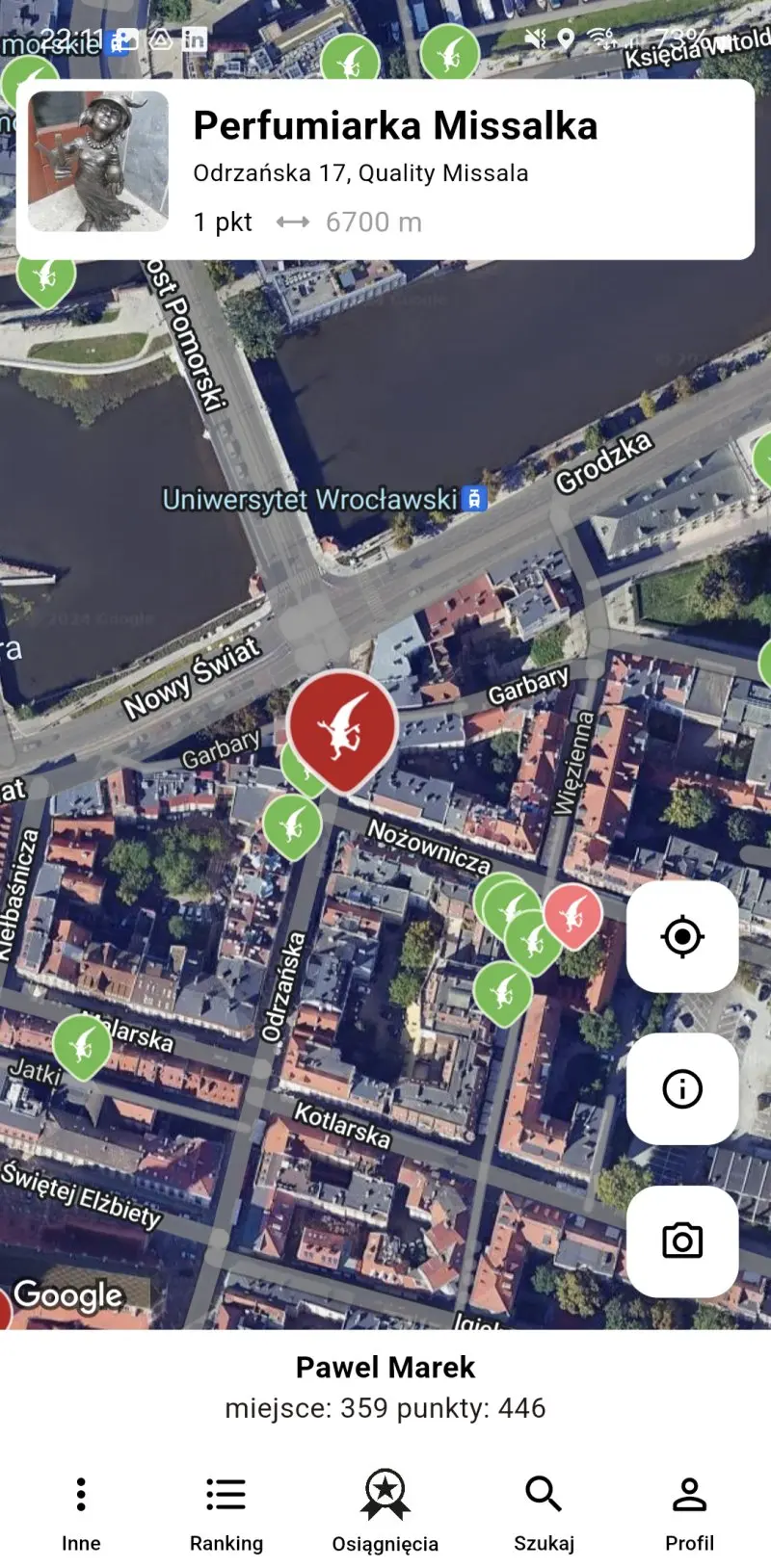 Widok ekranu aplikacji